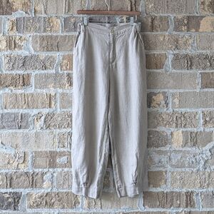 Grae Cove 100% Linen Beige Khaki Cropped Pants Size Medium
